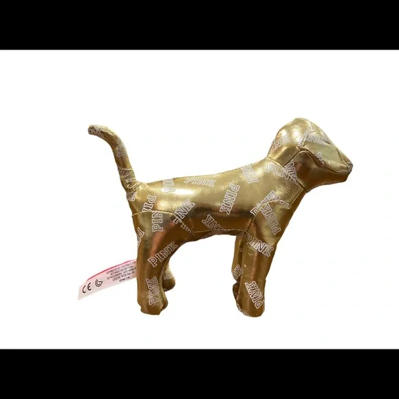 Victoria’s Secret PINK Gold Plush Dog (2014) - Picture 3 of 7